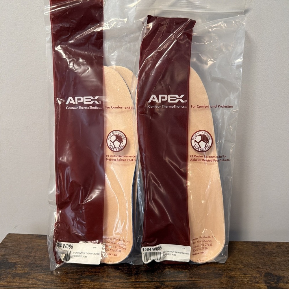 2-Pair Apex Contour Diabetes/Arthritis Thermothotic Inserts/Insoles Women Sz 8.5
